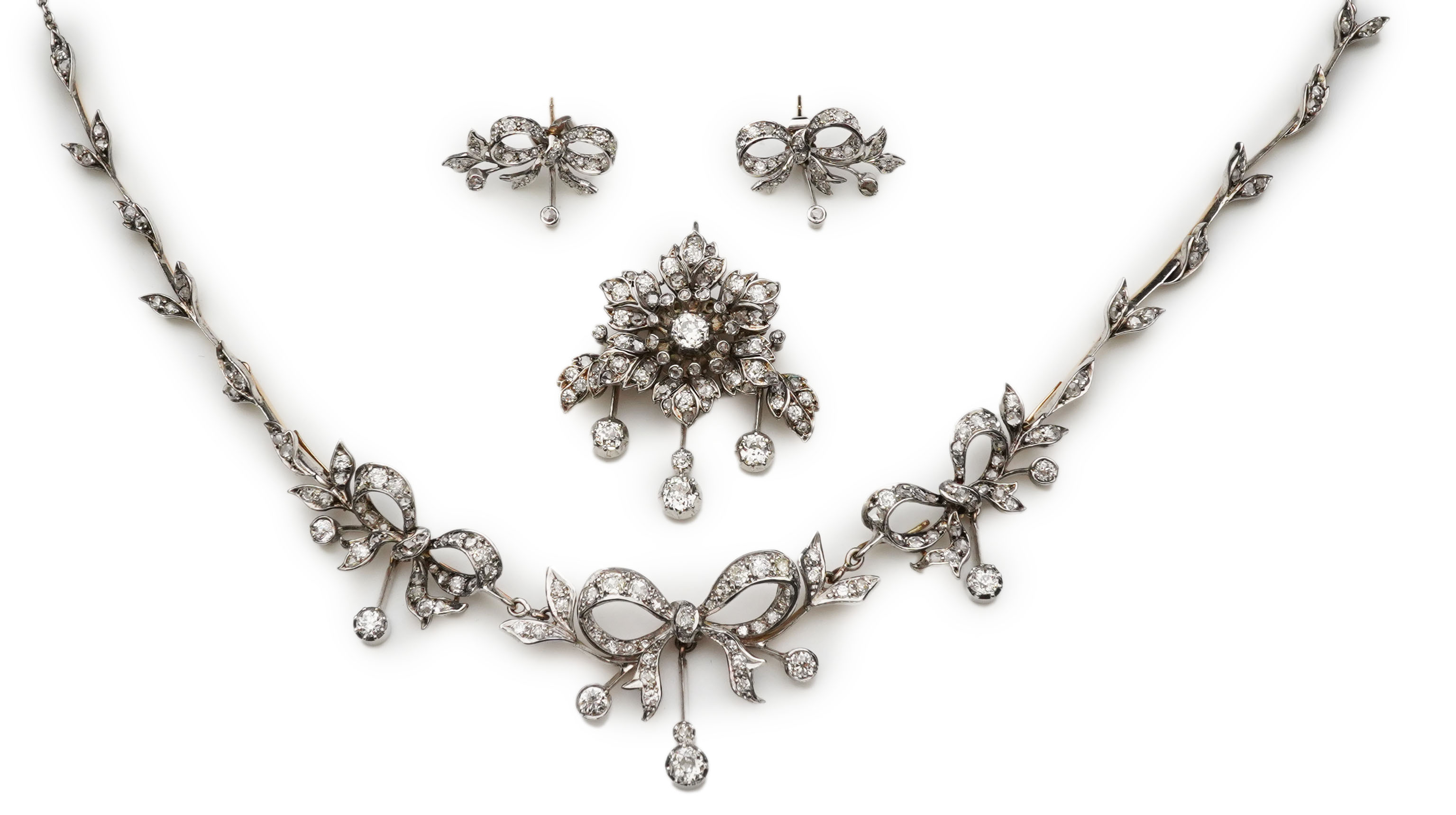 A diamond parure, late 19th century and later